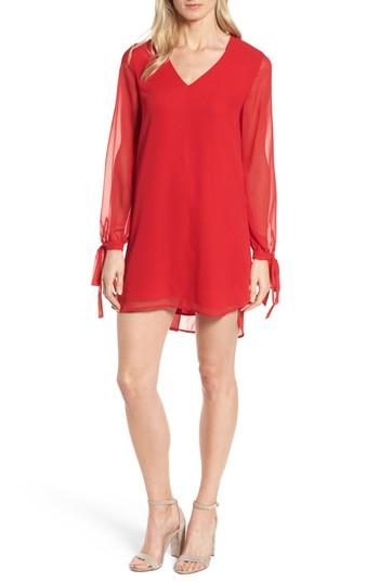 Women's Halogen Tie-sleeve Shift Dress - Red