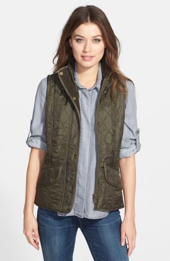 Women's Barbour 'cavalry' Quilted Vest Us / 16 Uk - Green