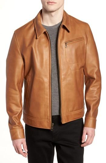 Men's Schott Nyc Waxy Leather Jacket - Red