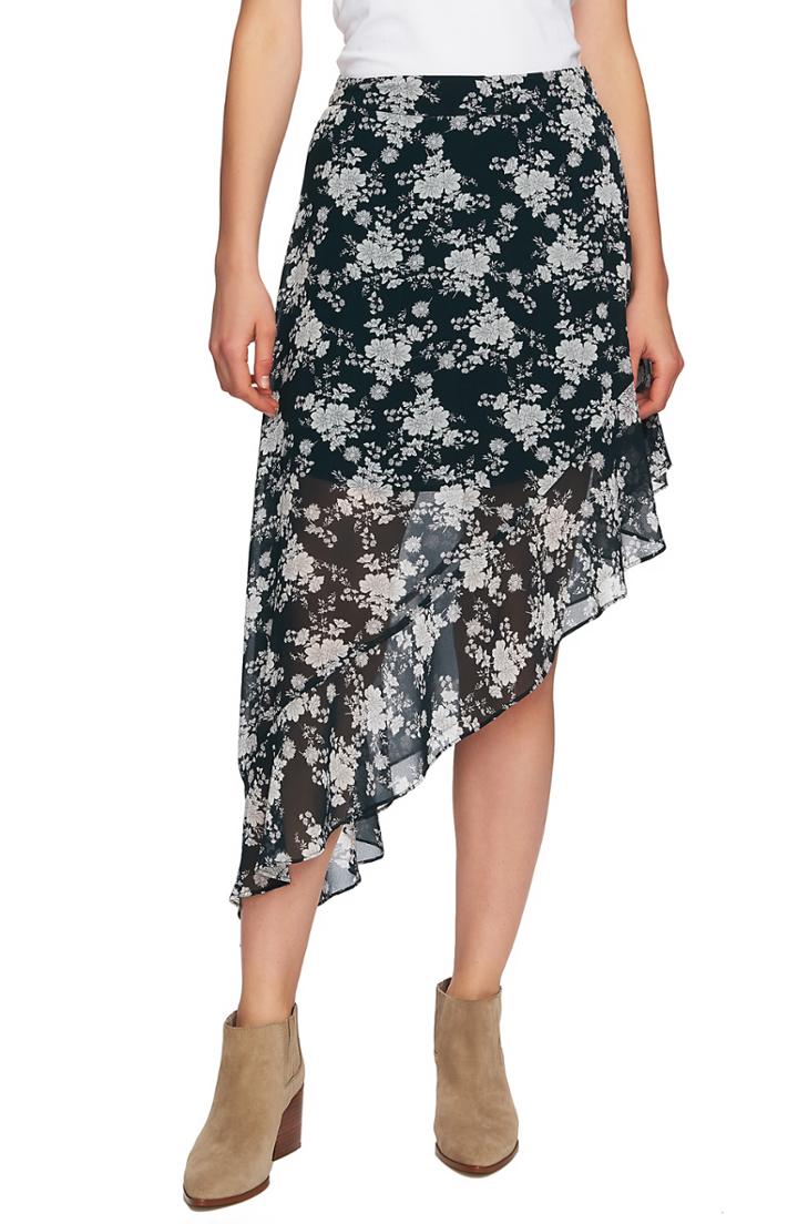 Women's 1.state Forest Asymmetrical High/low Skirt - Green