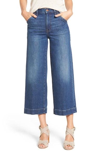Women's Madewell High Rise Crop Wide Leg Jeans