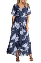Women's Roxy Keep The Tempo Wrap Dress - Blue