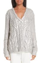 Women's Partow Hand Painted Cable Knit Lambswool & Cashmere Sweater