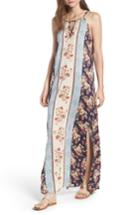 Women's Angie Print Keyhole Maxi Dress - Grey