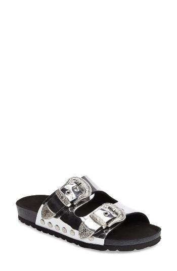 Women's Topshop Studded Slide Sandal .5us / 36eu - Metallic