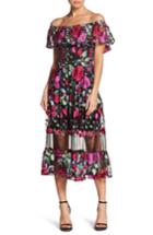 Women's Dress The Population Gabriela Off The Shoulder Midi Dress - Pink