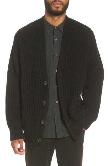 Men's Vince Distressed Ribbed Cardigan