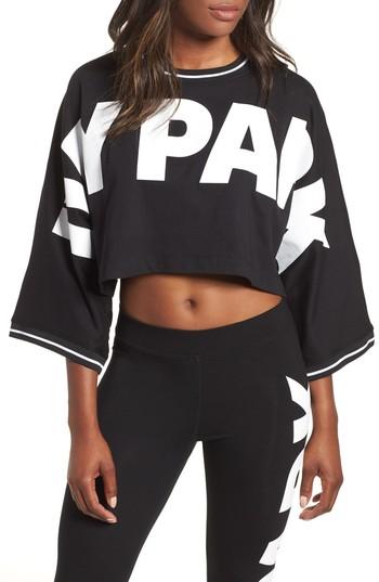 Women's Ivy Park Oversize Logo Crop Tee - Black