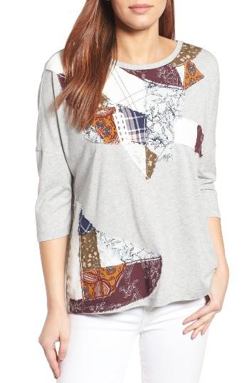 Women's Caslon Patchwork Tee - Grey