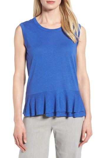 Women's Nic+zoe Road Trip Ruffle Hem Tank - Blue