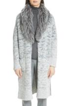 Women's Fabiana Filippi Long Degrade Cardigan With Removable Genuine Fox Fur Collar Us / 38 It - Ivory