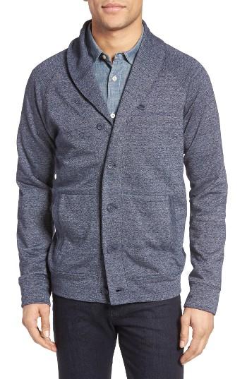 Men's Nordstrom Men's Shop French Terry Shawl Cardigan - Blue