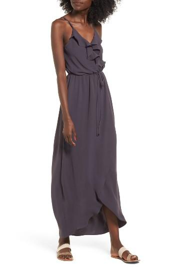 Women's Everly Ruffle Wrap Maxi Dress - Grey