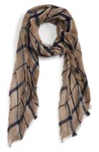Women's Sole Society Windowpane Check Scarf, Size - Beige