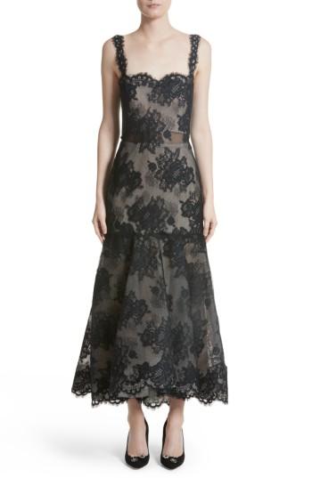 Women's Monique Lhuillier Lace Trumpet Gown