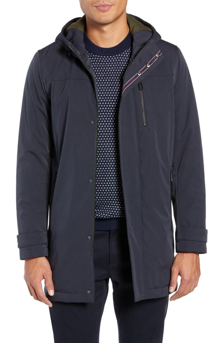 Men's Ted Baker London Rockfrt Slim Fit Hooded Parka (s) - Blue