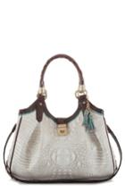 Brahmin Elisa Embossed Leather Shoulder Bag - White