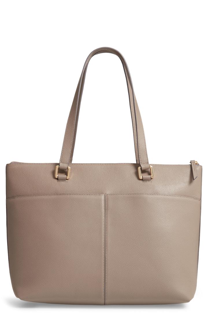 Nordstrom Lexa Pebbled Leather Tote - Grey