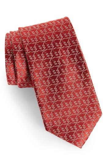 Men's Nordstrom Men's Shop Christmas Tree Silk Tie, Size - Red