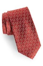 Men's Nordstrom Men's Shop Christmas Tree Silk Tie, Size - Red