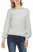 Women's Vince Camuto Textured Balloon Sleeve Cotton Blend Sweater - Grey
