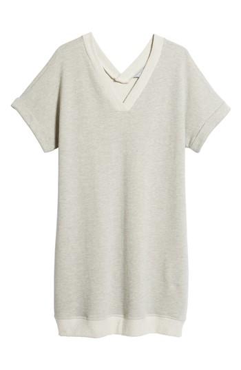 Women's Caslon Off-duty French Terry Dress, Size - Grey