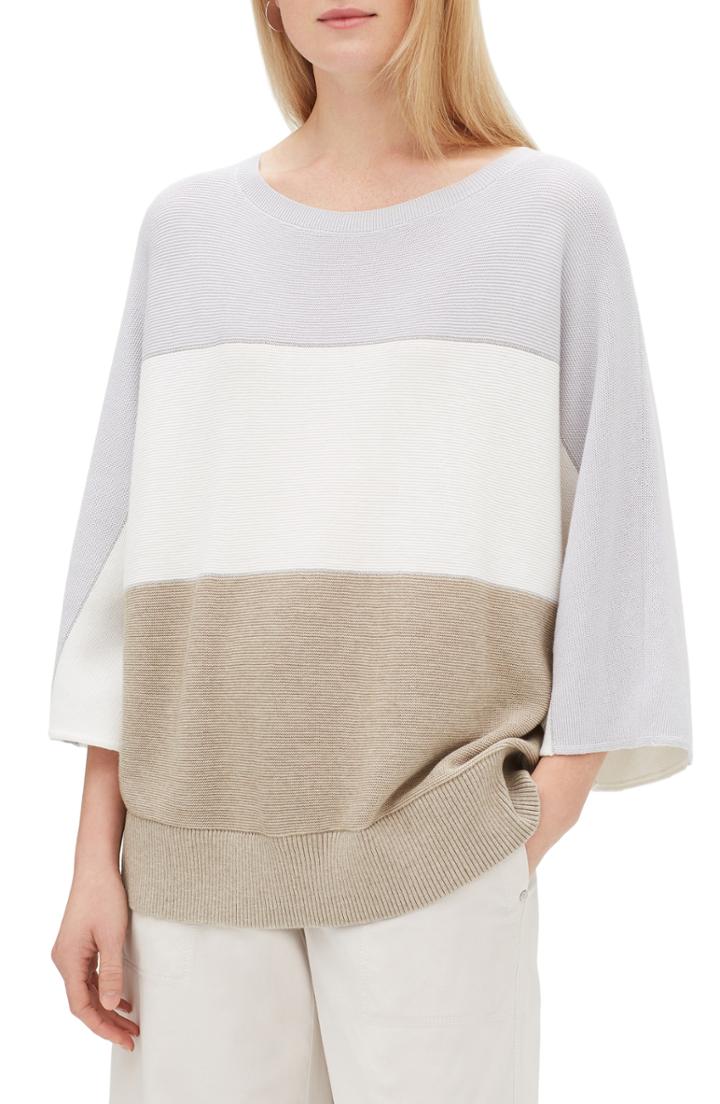 Women's Lafayette 148 New York Stripe Dolman Sweater