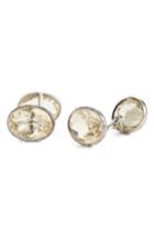 Men's Foundwell One Of A Kind Vintage Citrine Silver Oval Faceted Cuff Links