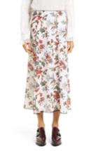 Women's Mcq Alexander Mcqueen Floral Print Skirt Us / 38 It - Ivory