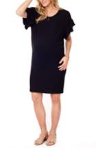Women's Ingrid & Isabel Ruffle Sleeve Maternity T-shirt Dress - Black