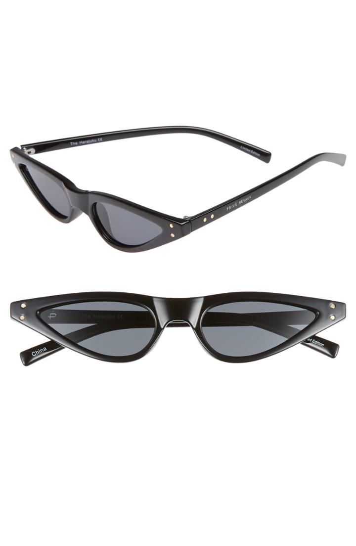 Women's Prive Revaux The Harajuku 48mm Cat Eye Sunglasses - Black/ Black