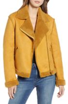 Women's Somedays Lovin Lovers Dance Faux Shearling Aviator Jacket - Yellow