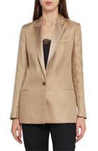 Women's Reiss Dashelle Satin Lapel Metallic Blazer Us / 4 Uk - Metallic