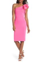 Women's Eliza J One-shoulder Ruffle Sheath Dress - Pink