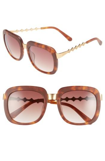 Women's Freida Rothman 'serena' 57mm Square Sunglasses - Tortoise