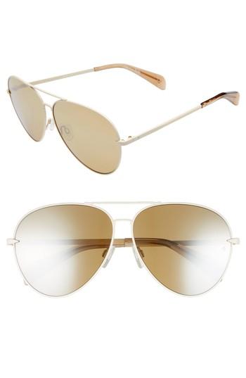 Women's Rag & Bone 63mm Oversize Aviator Sunglasses - Antique Gold