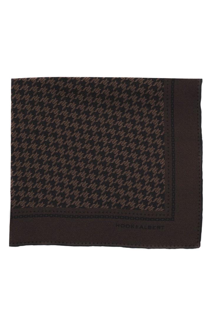 Men's Hook + Albert Houndstooth Silk Pocket Square