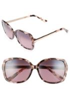 Women's Maui Jim Melika 58mm Polarized Square Sunglasses - Pink Tortoise Rose Gold