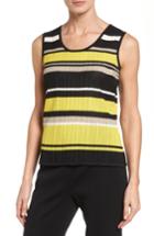 Women's Ming Wang Stripe Ribbed Knit Tank - Yellow