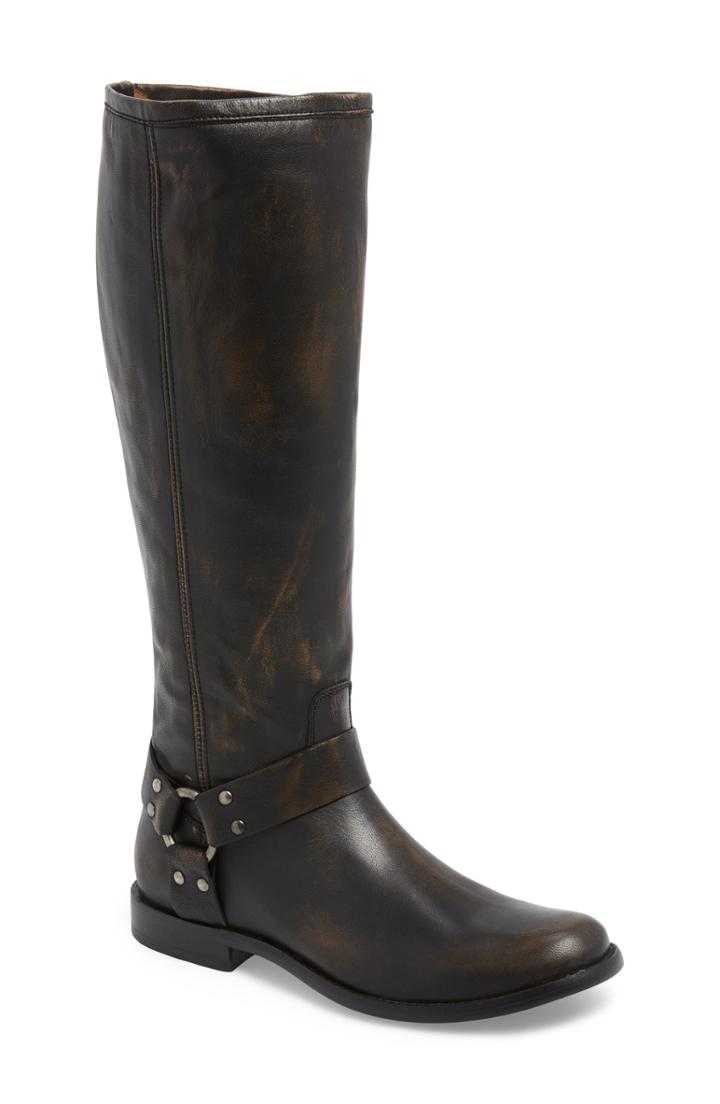 Women's Frye Phillip Harness Boot, Size 6 Ext Calf M - Brown