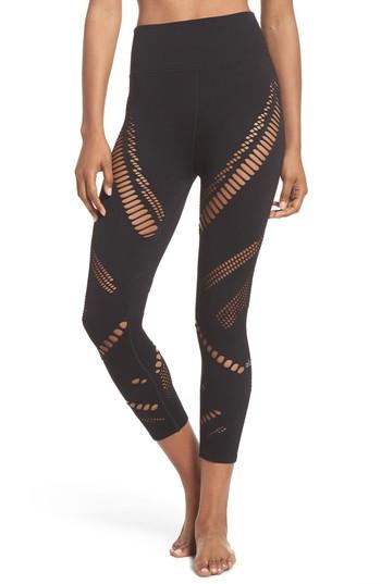 Women's Alo Seamless Radiance High Waist Capri Leggings - Black