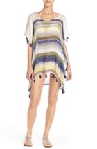 Women's Surf Gypsy Stripe Tassel Cover-up Poncho - Blue