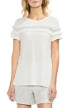 Women's Vince Camuto Pompom Trim Tee, Size - White