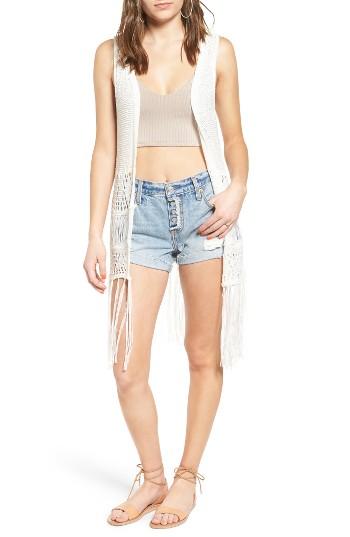 Women's Steve Madden Boho Knit Vest, Size - White