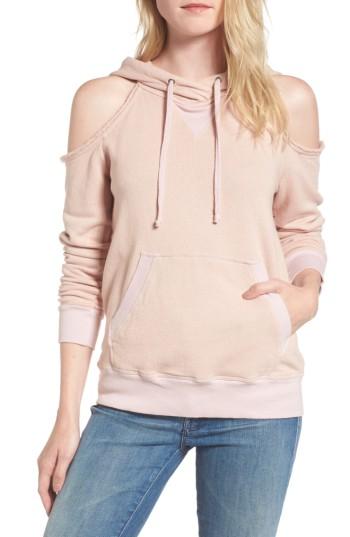 Women's Splendid Cold Shoulder Hoodie - Pink