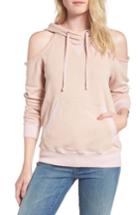 Women's Splendid Cold Shoulder Hoodie - Pink