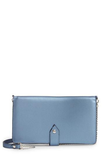 Women's Violet Ray New York Faux Leather Crossbody Wallet - Blue