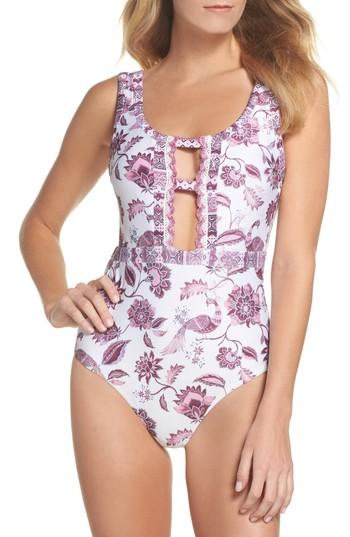 Women's Becca Tahiti One-piece Swimsuit - White