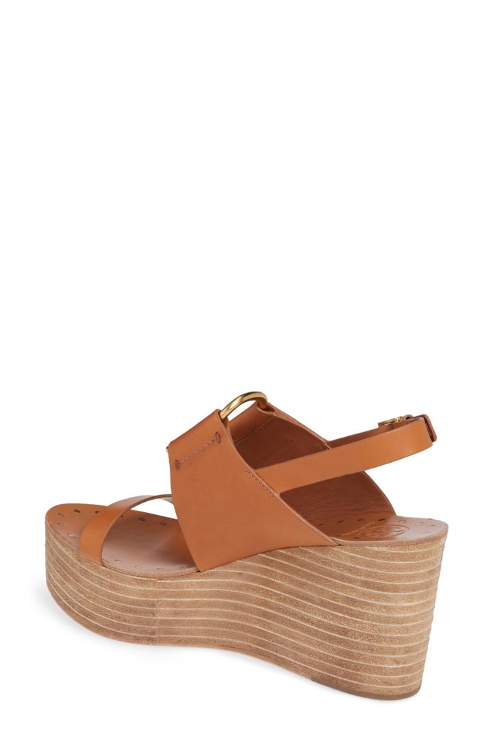 Women's Tory Burch Ravello Platform Wedge M - Brown