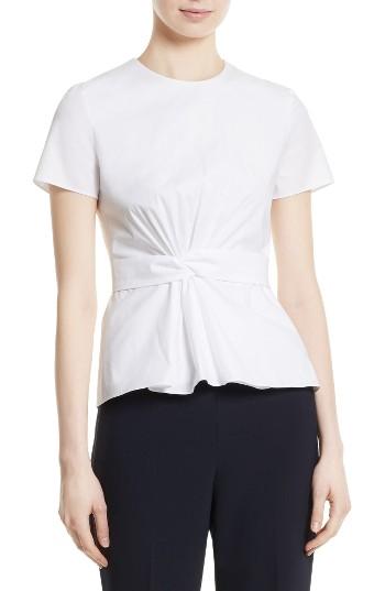 Women's Boss Igiana Ruched Knot Poplin Top